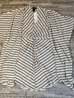 NWT - Love Ryan Open Striped Kimono Top, Size S (But Could Fit All)